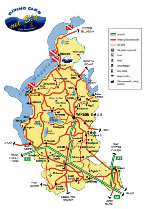 La mappa della provincia di Varese