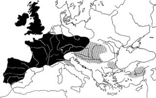 Mappa dei Celti nella Vecchia Europa e loro espansione