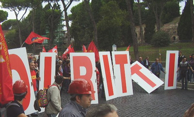 Manifestazione di Roma - Cartelli