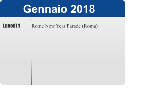 Gennaio 2018  Lunedì 1             Rome New Year Parade (Roma)