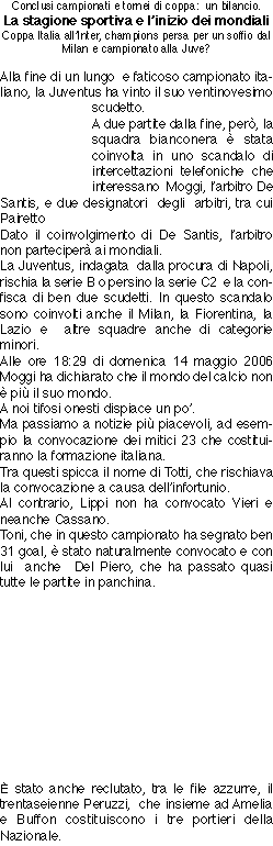 Conclusi campionati e tornei di coppa:  un bilancio.
La stagion