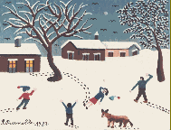 Giochi sulla neve - Olio su tela -1983