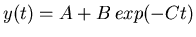 $\displaystyle y(t)=A+B   exp(-Ct)$