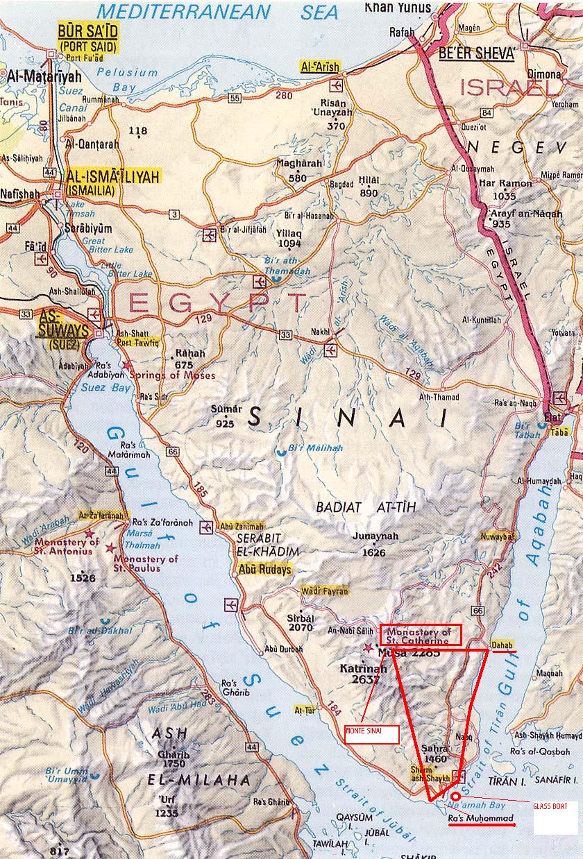 Карта синайского полуострова