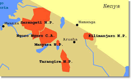 I principali parchi del nord della Tanzania