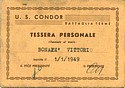 1949, tessera Condor