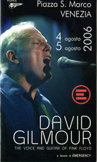 DAVID GILMOUR 2006 Venice concert programme