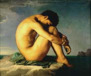 Jean Hippolyte Flandrin - Giovane nudo seduto sulla riva del mare - 1836 - Louvre, Parigi