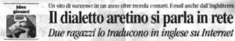 Il titolo dell'articolo su Corriere di Arezzo