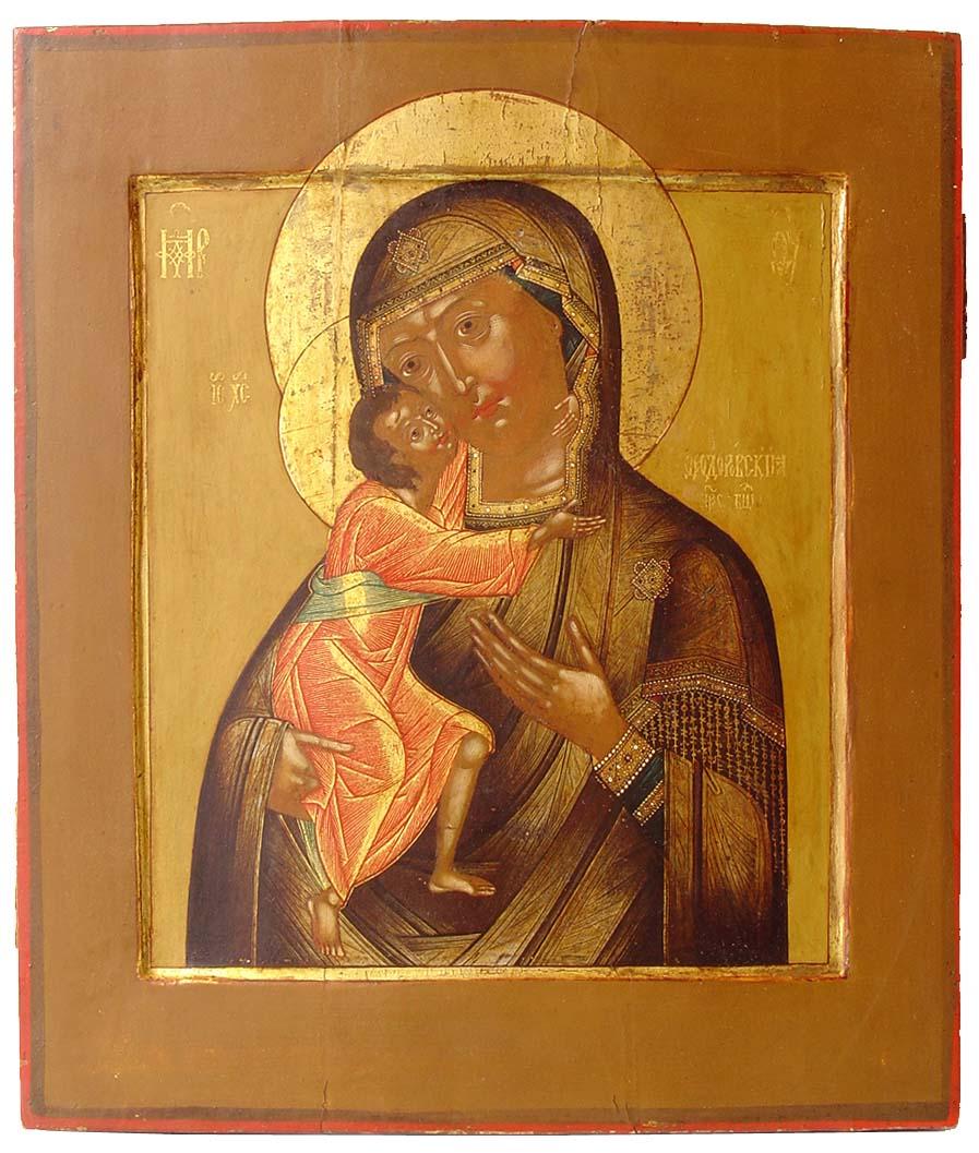 Феодоровская икона Богоматери старинная Костромская