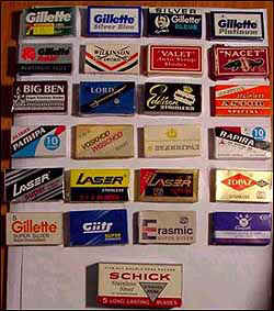 Assortment of razor blade packs