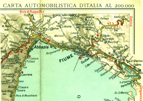 Carta stradale dell'Istria, dettaglio