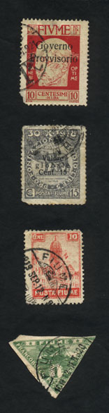 4 francobolli di Fiume