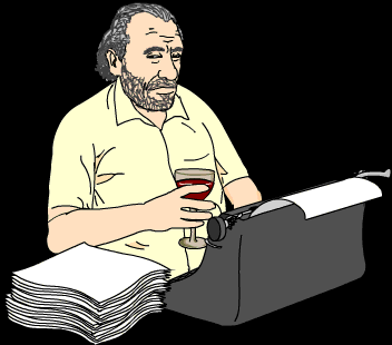 Charles Bukowski, disegnato da joenat