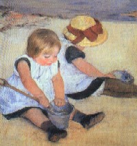 M.Cassatt - Bambine che giocano sulla spiaggia, 1884