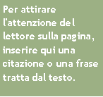 Casella di testo: Per attirare l'attenzione del lettore sulla pagina, inserire qui una citazione o una frase tratta dal testo.