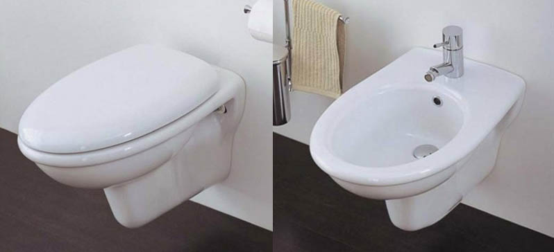 Ceramica Azzurra Serie Elios.Sanitari Bagno In Ceramica Azzurra Elios Sospesi Vaso Wc Con Sedile E Bidet Ebay