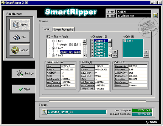 Smart 
Ripper 1 - Schermata iniziale