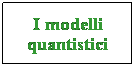 Casella di testo: I modelli quantistici
