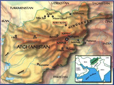 Mappa dell'Afghanistan