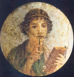 Pompei-Affresco della "Poetessa"