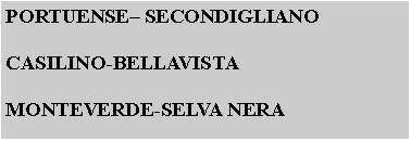 Casella di testo: PORTUENSE SECONDIGLIANOCASILINO-BELLAVISTAMONTEVERDE-SELVA NERA