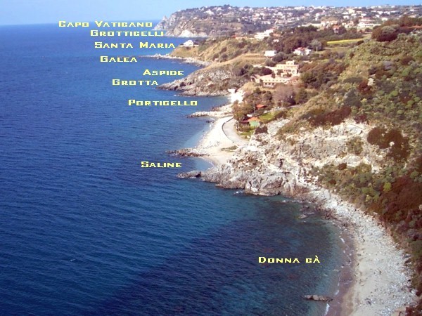 Strnde-panorama - Ferienhuser am Meer in der Nhe von Capo Vaticano und Tropea