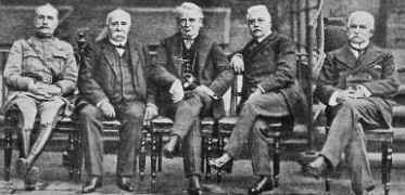 da sx Foch, Clemenceau,Lloyd George, V.E. Orlando, Sonnino
