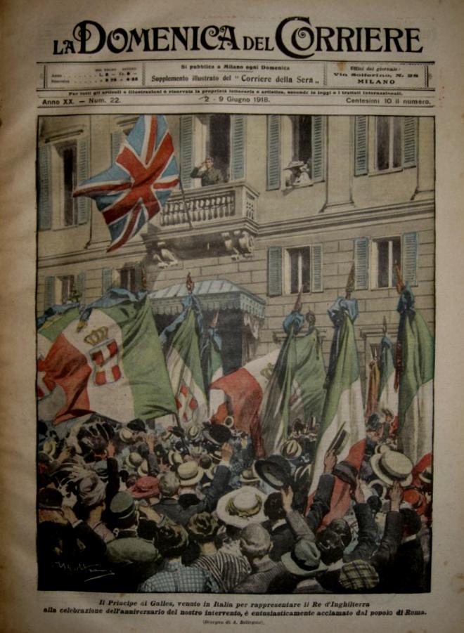 Il Principe di Galles in visita in Italia nel giugno 1918