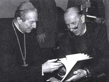 Padre Turoldo con il cardinale C. M. Martini, Milano 1991