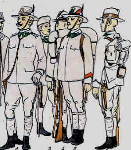 Divise del 1906: Il battaglione grigio