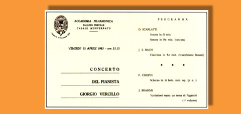 Concerto del 15 aprile 1983 con musiche di Scarlatti, Bach, Chopin, Brahms