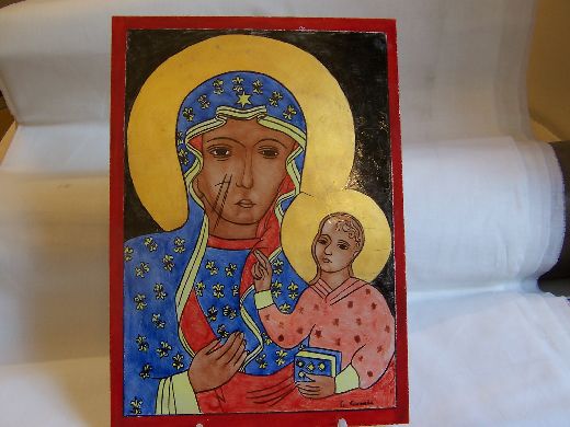 Madonna polacca di Jasnagura
vetro dipinto con doratura oro 22k
cm20x15
