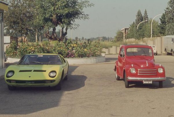 Fiat Topolino e Lamborghini Miura