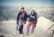 Mirko e Silvano in cima al Grand Combin de Graffeneire; sullo sfondo il Monte Bianco.