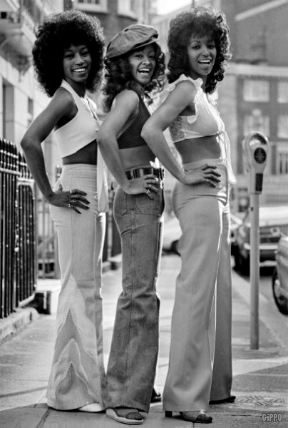 Bristol Ladies Black Bell Bottom Trousers 60s 70s Bell Bottom