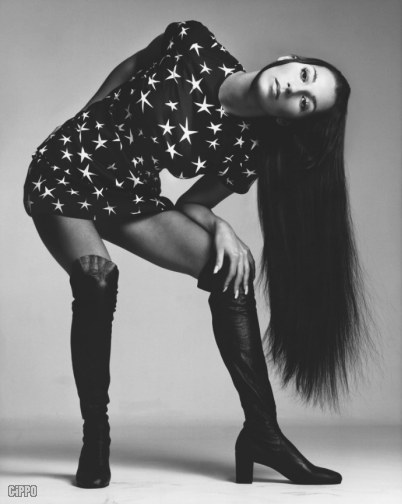 cher long hairs boots
