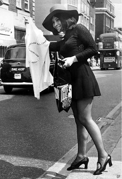 vintage lady mini-dress 1968 
