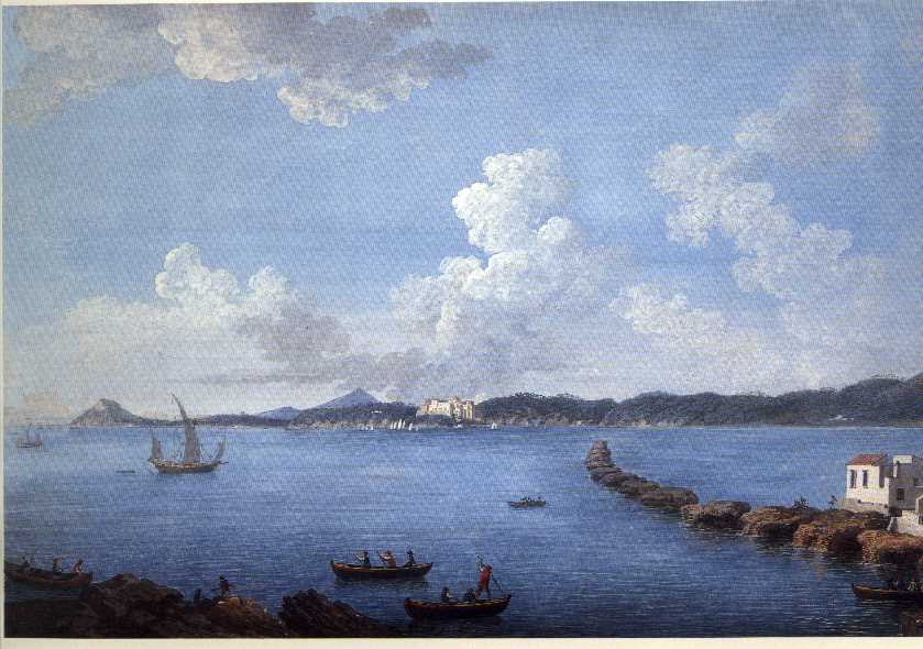 Il ponte di Caligola e il golfo di Pozzuoli - Alessandro D'Anna (1743-1810) Gouache.jpg (67905 byte)