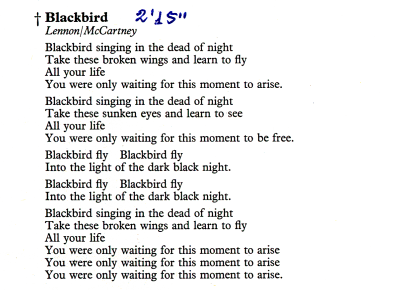 Blackbird lyrics