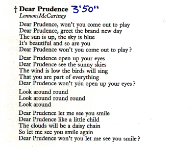 Dear Prudence lyrics