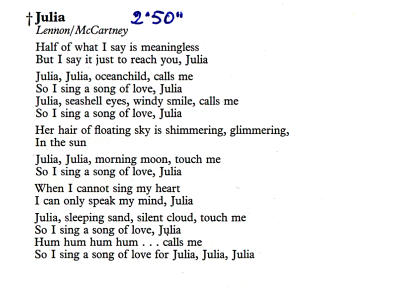 Julia lyrics