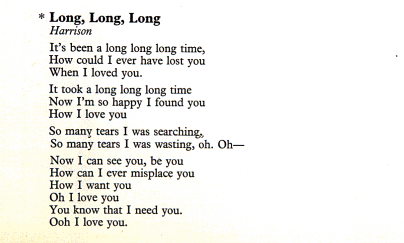 Long, Long, Long lyrics