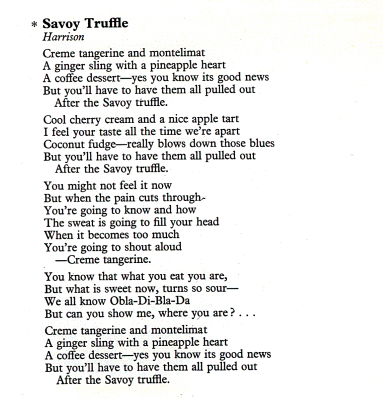 Savoy Truffle lyrics