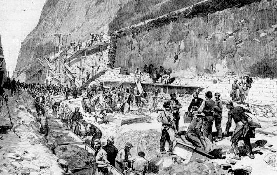 Costruzione del Canale di Corinto 1893