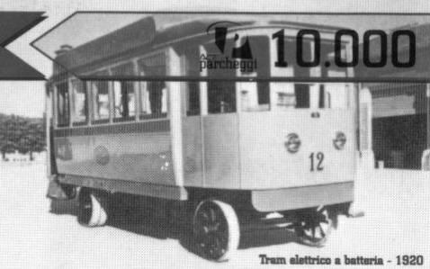 Reggio E. tram elettrico a batteria 1920