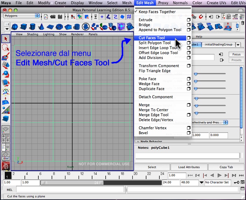 06 - Menu Cut Faces Tool