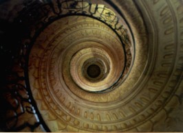 the library stairs in Melk abbey