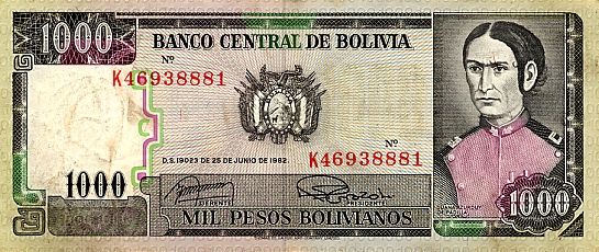 1000 Pesos Bolivianos