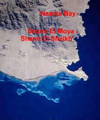 La zona Sharm El Sheikh e Ras Mohamad - foto Shuttle NASA